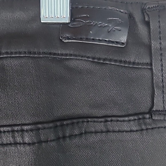 Seven 7 Black Ultra Skinny Faux Leather pants. Size 14. - Picture 7 of 11